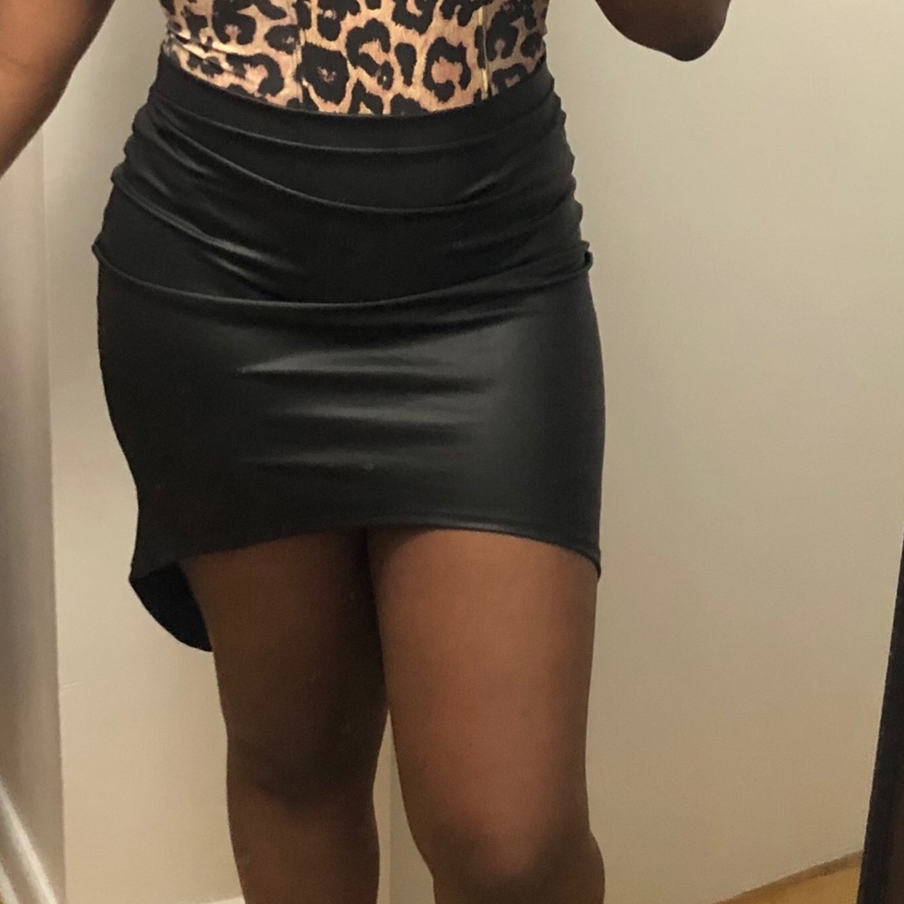 Black Faux leather skirt